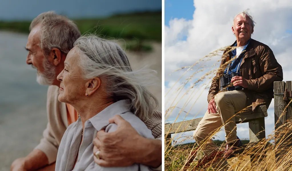 Seniors at the beach & bird watching